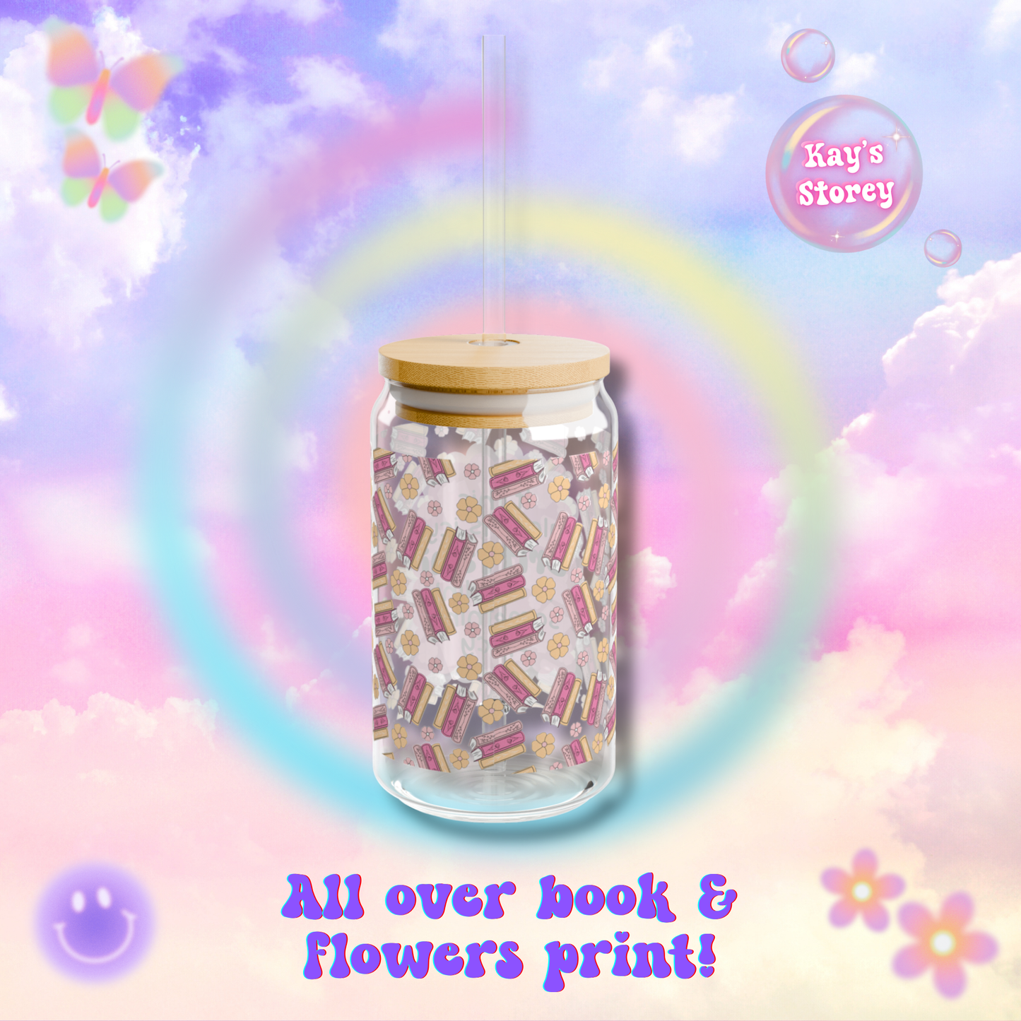 Personalized Name Bookish Icy & Spicy Sipper Glass