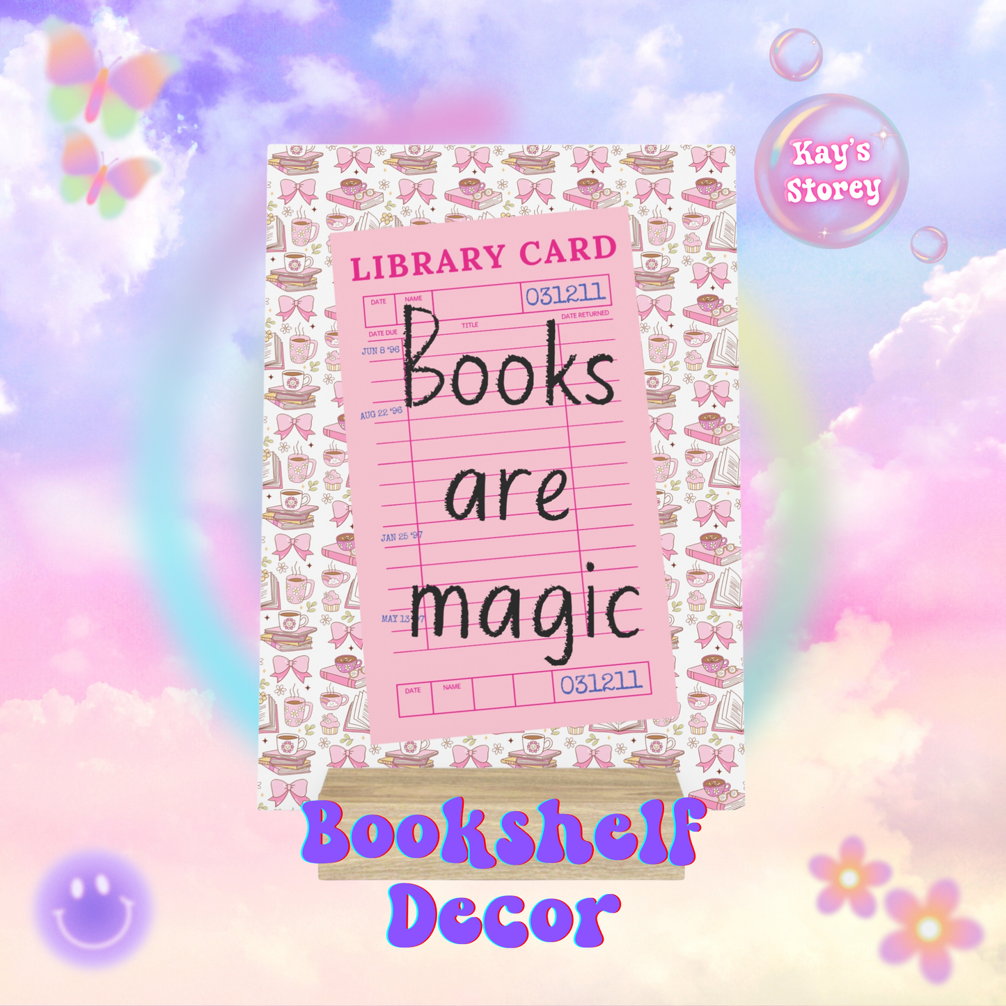 Books Are Magic Bookshelf Decor with Stand