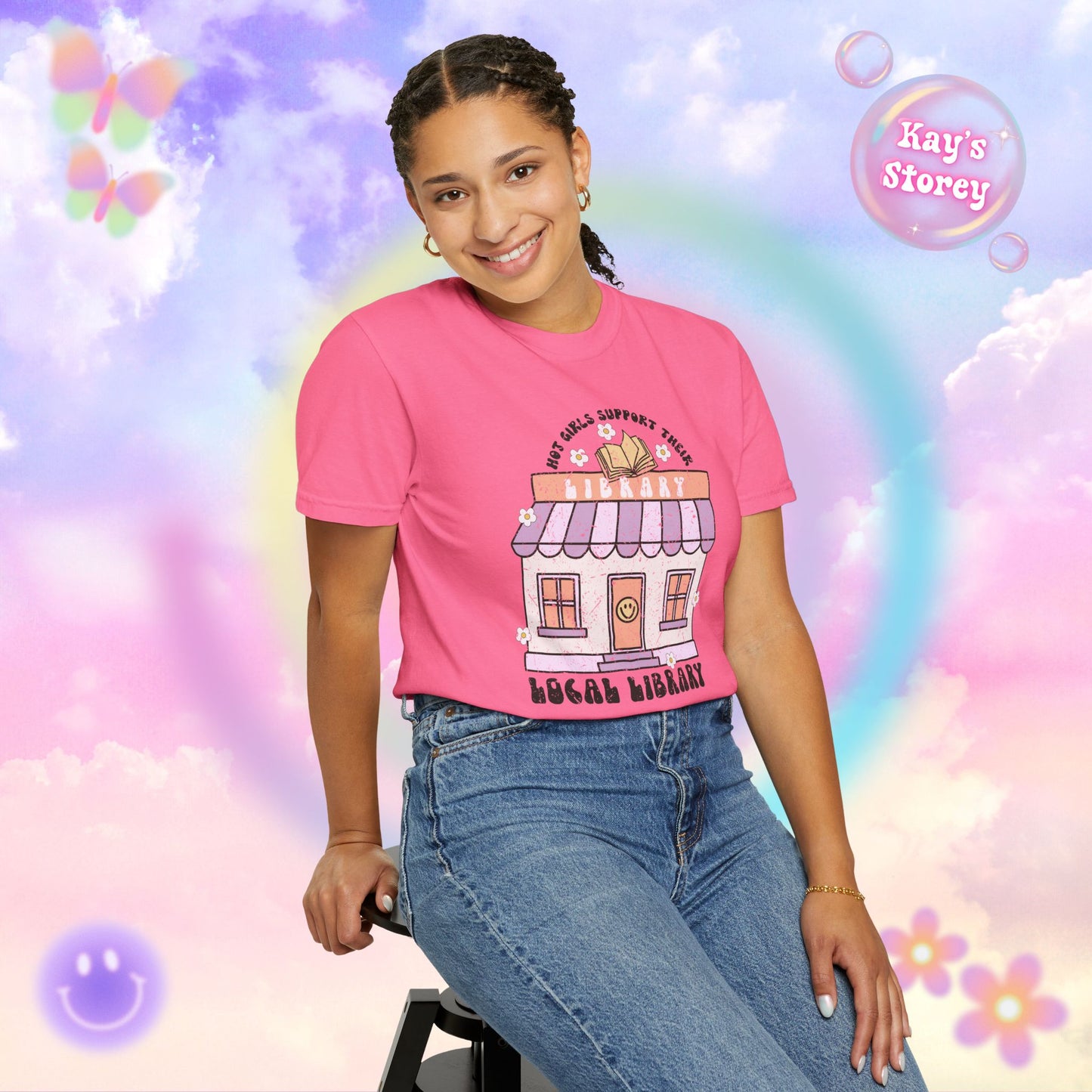 Hot Girls Support Their Local Library Comfort Colors T-Shirt