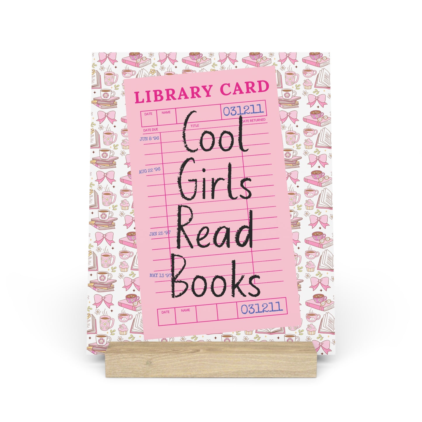 Cool Girls Read Books Bookshelf Decor with Stand