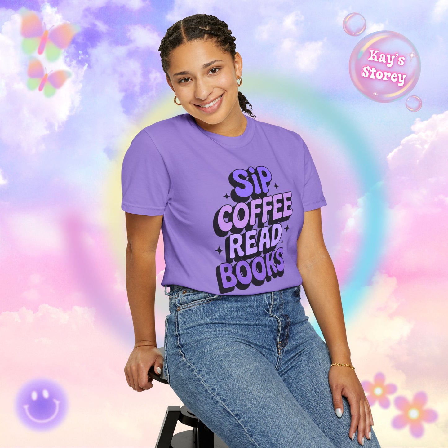 Sip Coffee Read Books Comfort Colors T-Shirt