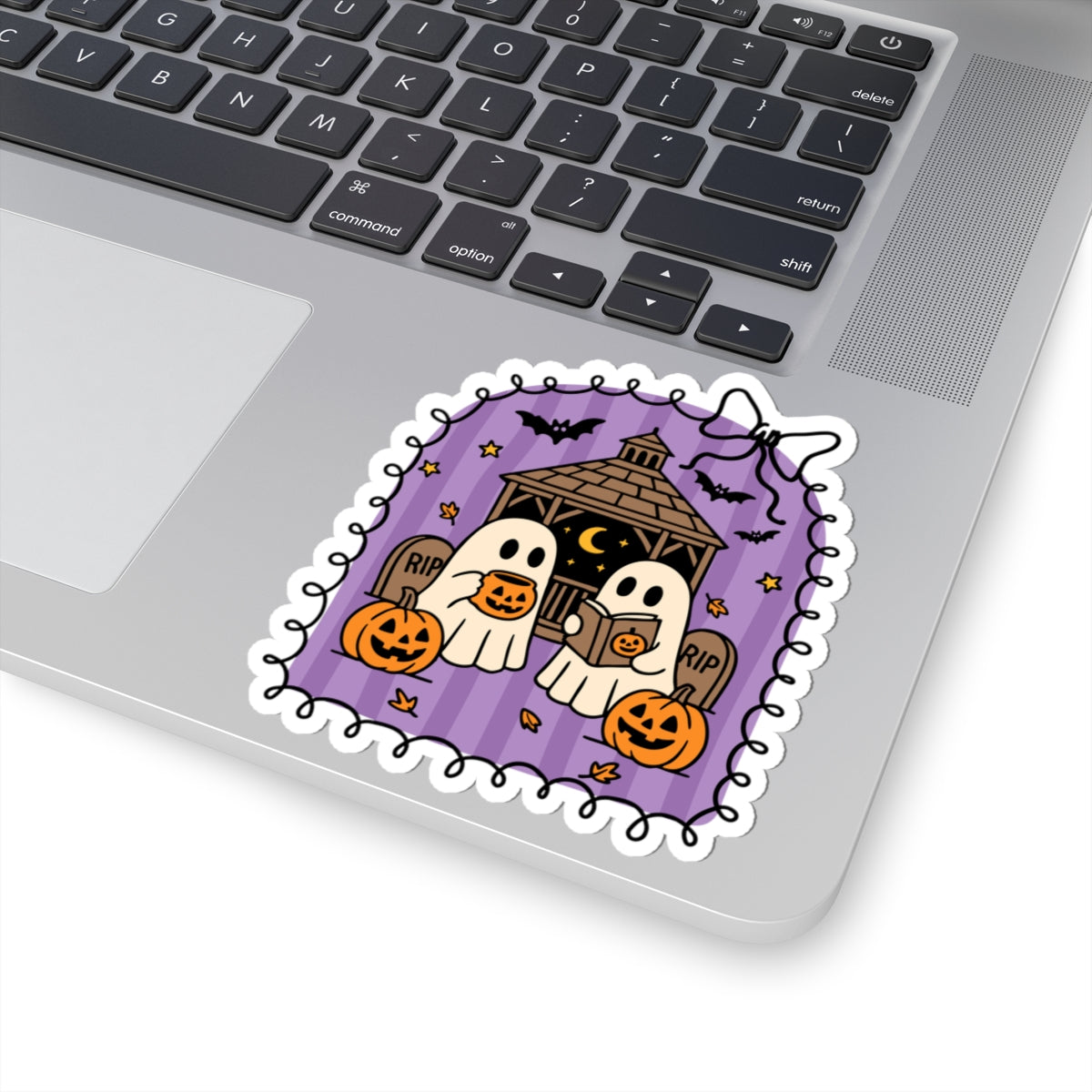 Ghost Book Club Sticker - Kiss-Cut Stickers, Halloween Sticker, Cute Ghost Design, Spooky Sticker, Decorative Sticker for Journals