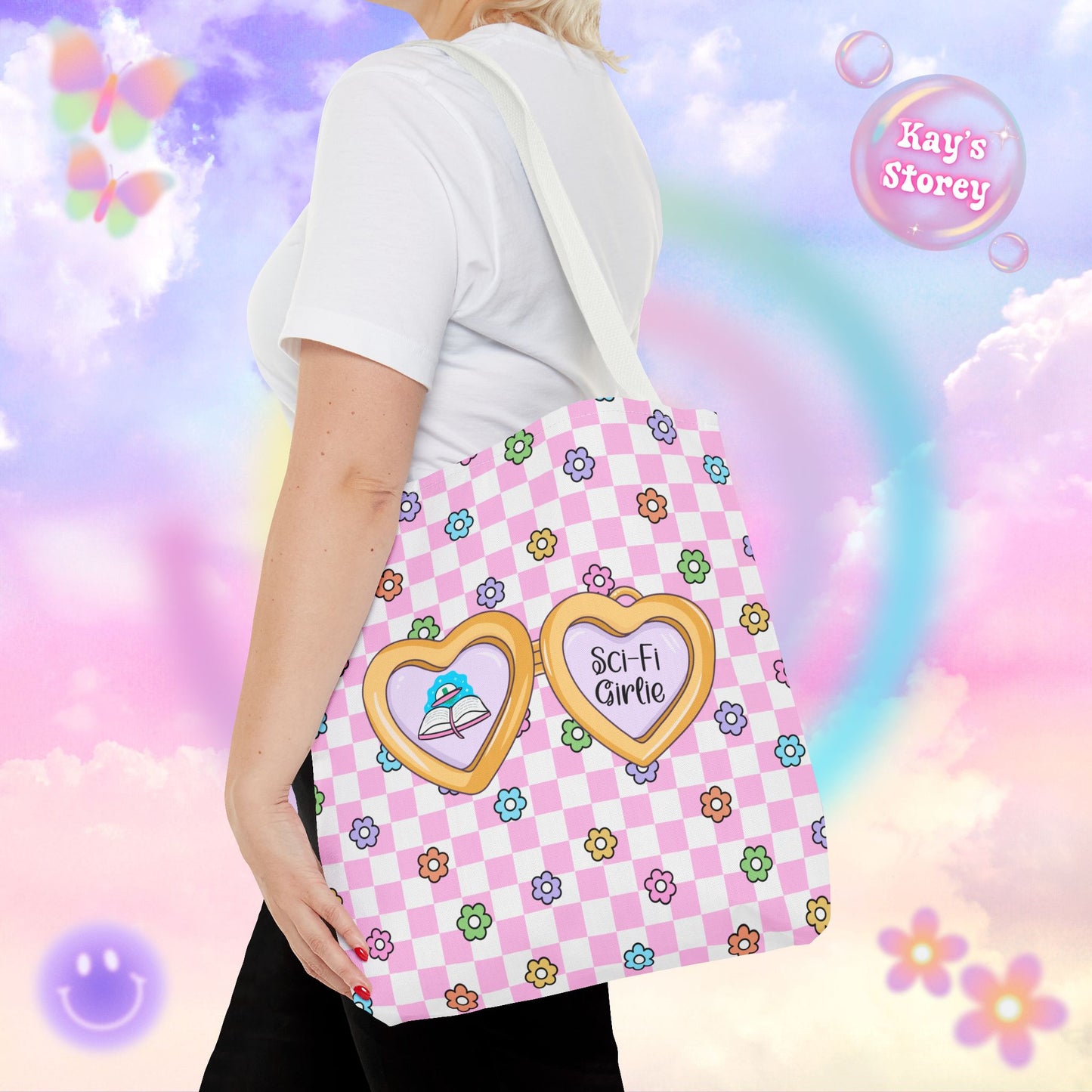 Pink Sci-Fi Girlie Tote Bag