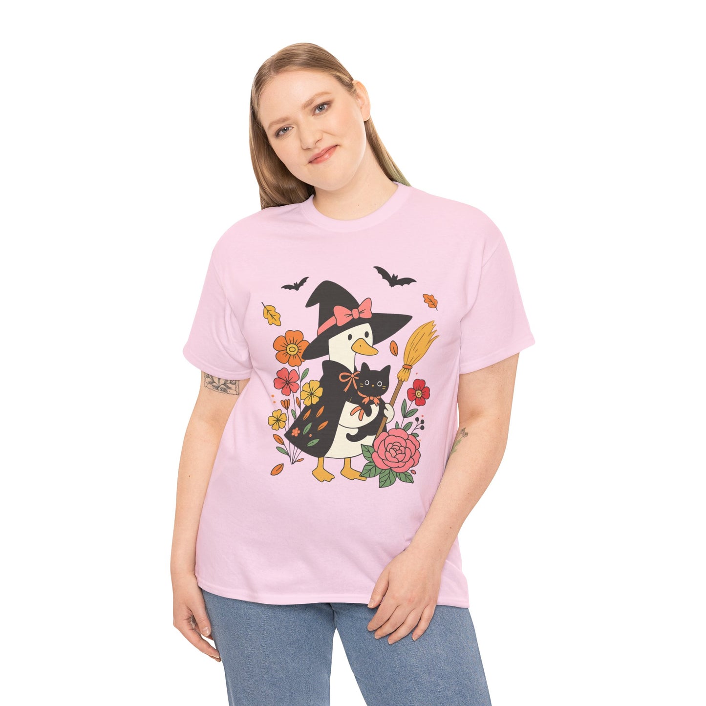 Spooky Goose and Black Cat Tee - Halloween Gift