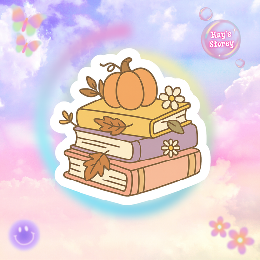 Autumn Book Stack Stickers, Fall Reading Planner Stickers, Book Lover Gifts, Bookworm Decals, Cozy Reading Accessories, Seasonal