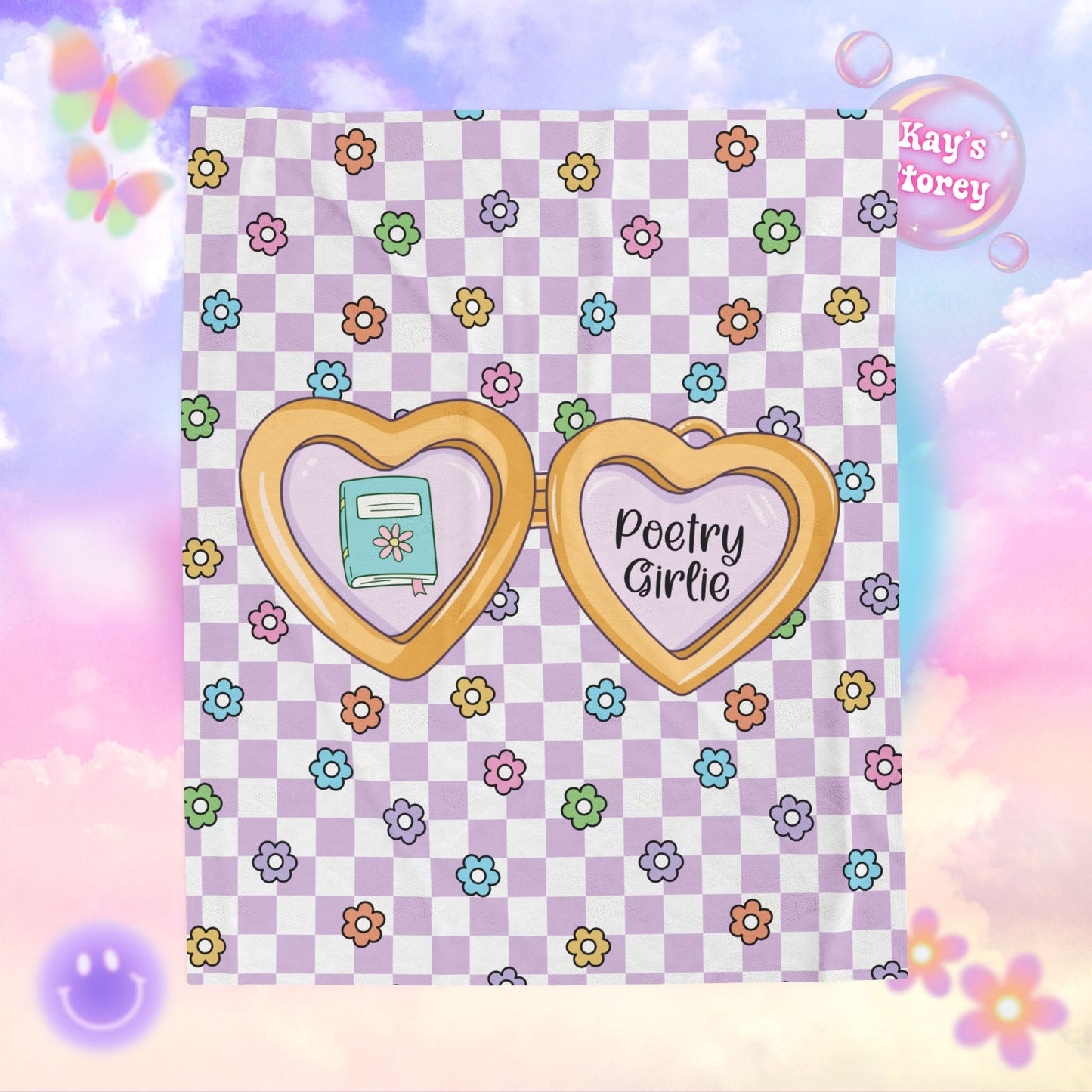 Purple Poetry Girlie Velveteen Plush Blanket