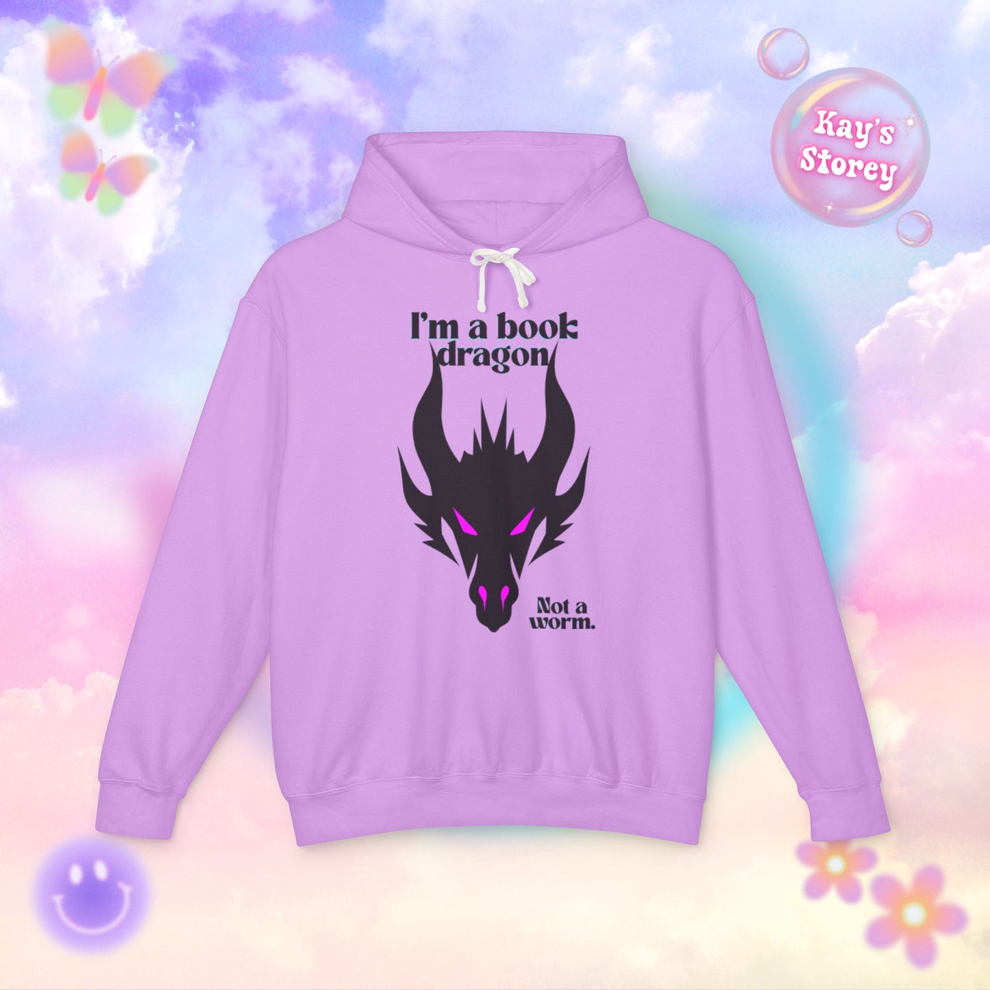 Pink Book Dragon Unisex Lightweight Hooded Sweatshirt