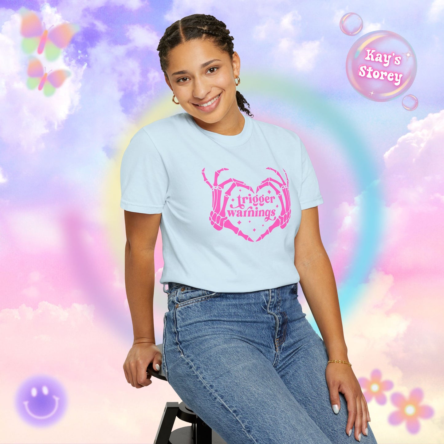 Pink Trigger Warnings Comfort Colors T-Shirt