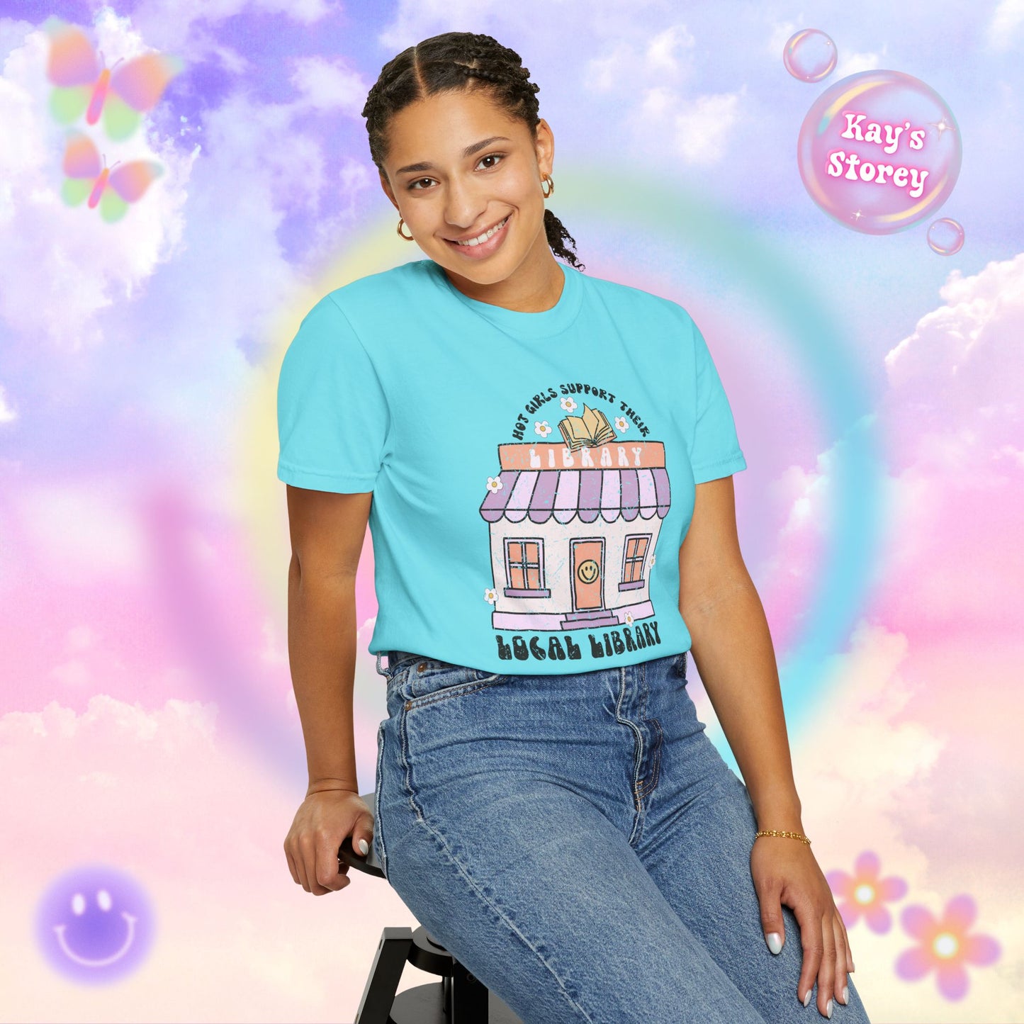 Hot Girls Support Their Local Library Comfort Colors T-Shirt