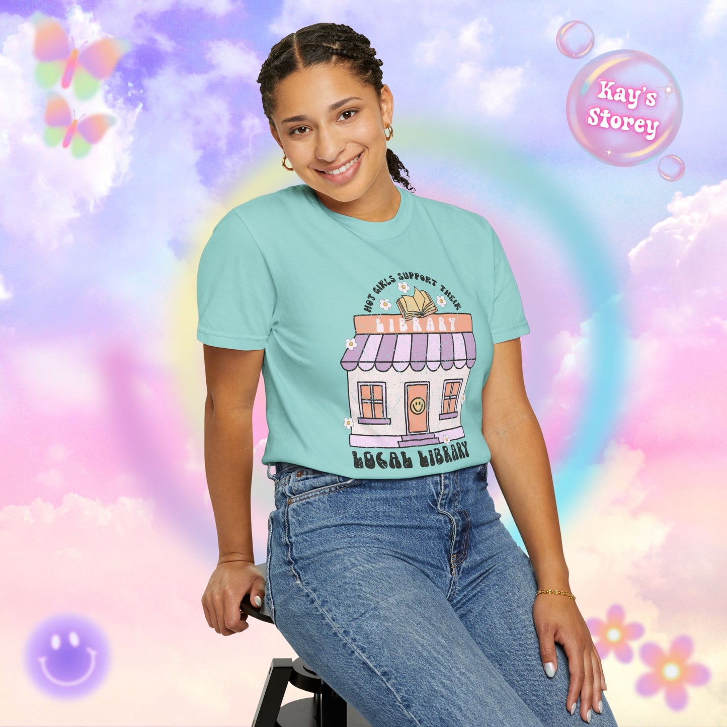 Hot Girls Support Their Local Library Comfort Colors T-Shirt