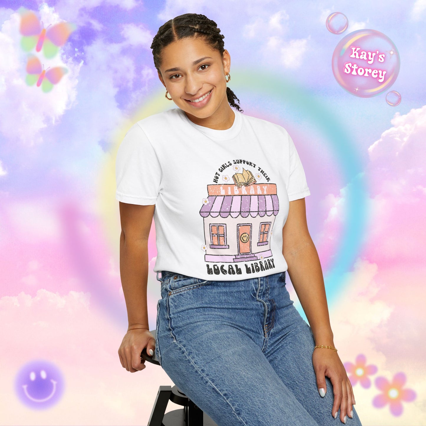 Hot Girls Support Their Local Library Comfort Colors T-Shirt