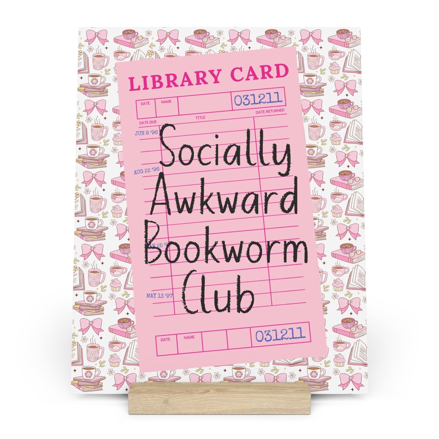 Socially Awkward Bookworm Club Bookshelf Decor with Stand