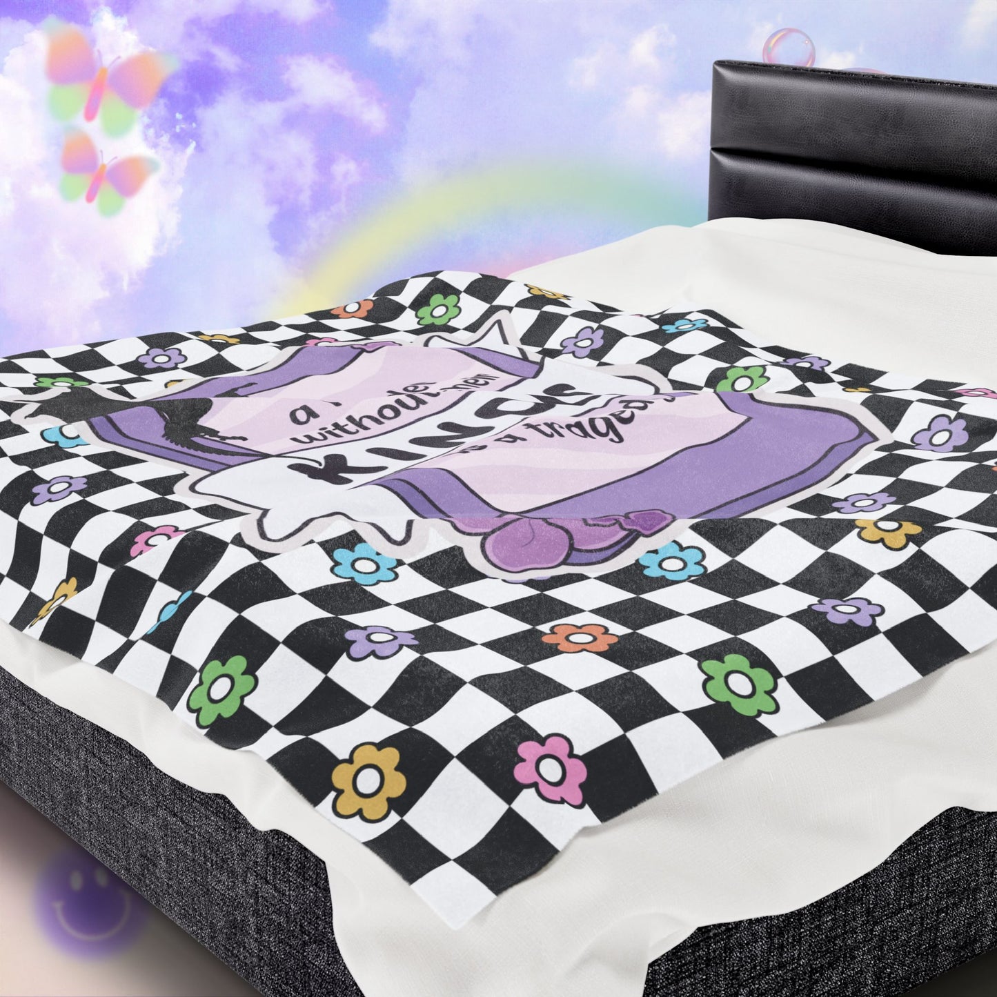 Reader Without Their Kindle Velveteen Plush Blanket