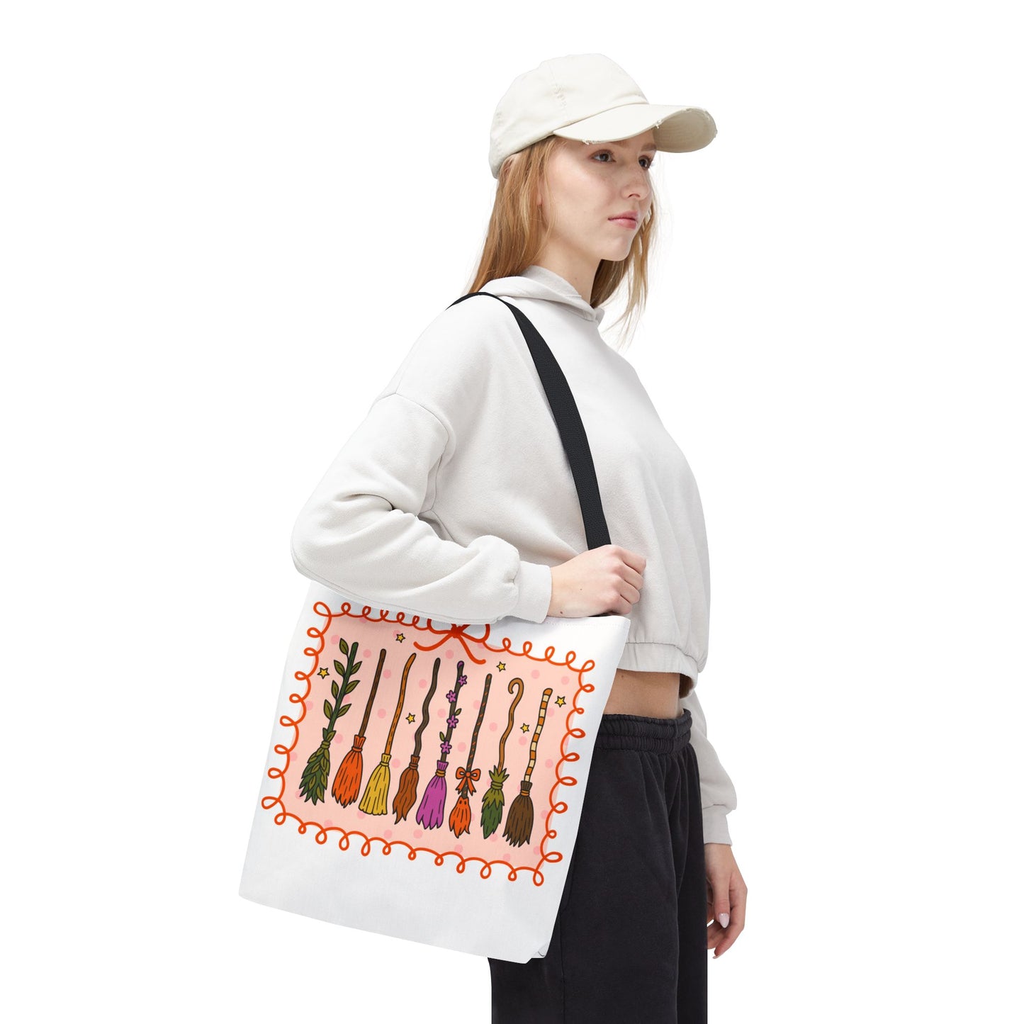 Spooky Season Witches Brooms Book Tote Bag
