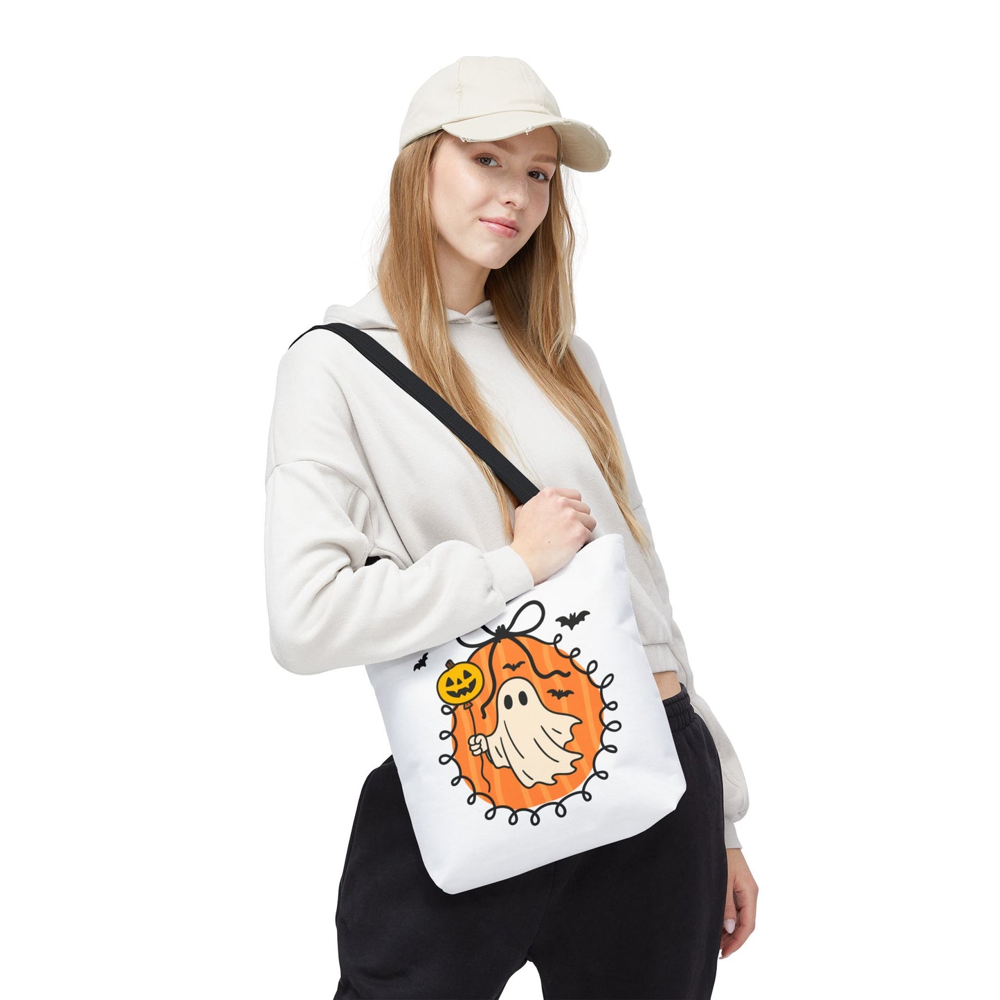 Spooky Season Ghost Balloon Tote Bag