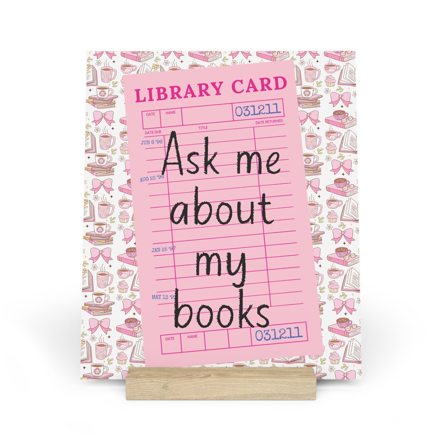 Ask Me About My Books Bookshelf Decor with Stand