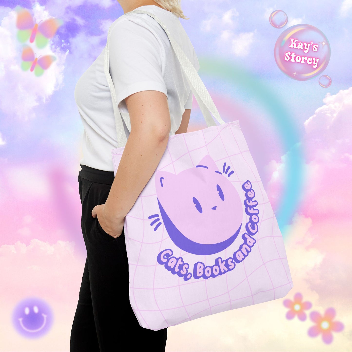 Cats, Books & Coffee Tote Bag