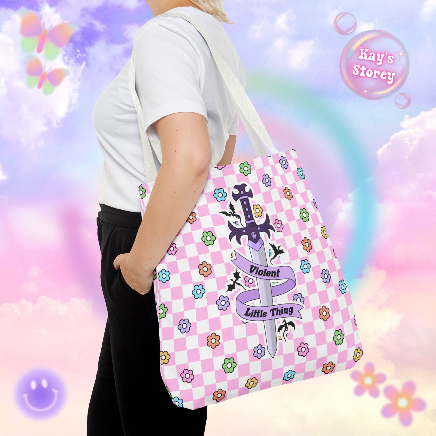 Pink Violent Little Thing Tote Bag