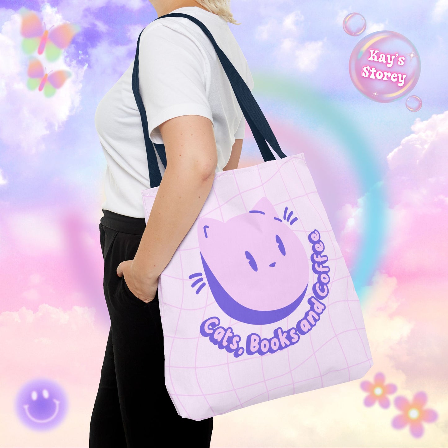 Cats, Books & Coffee Tote Bag