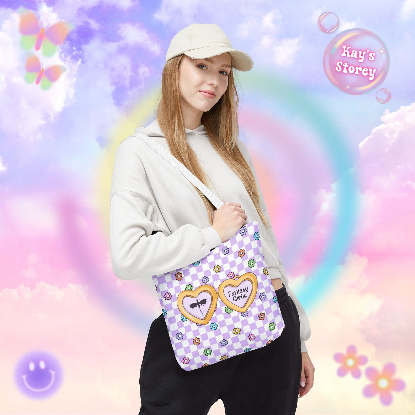 Purple Fantasy Girlie Tote Bag