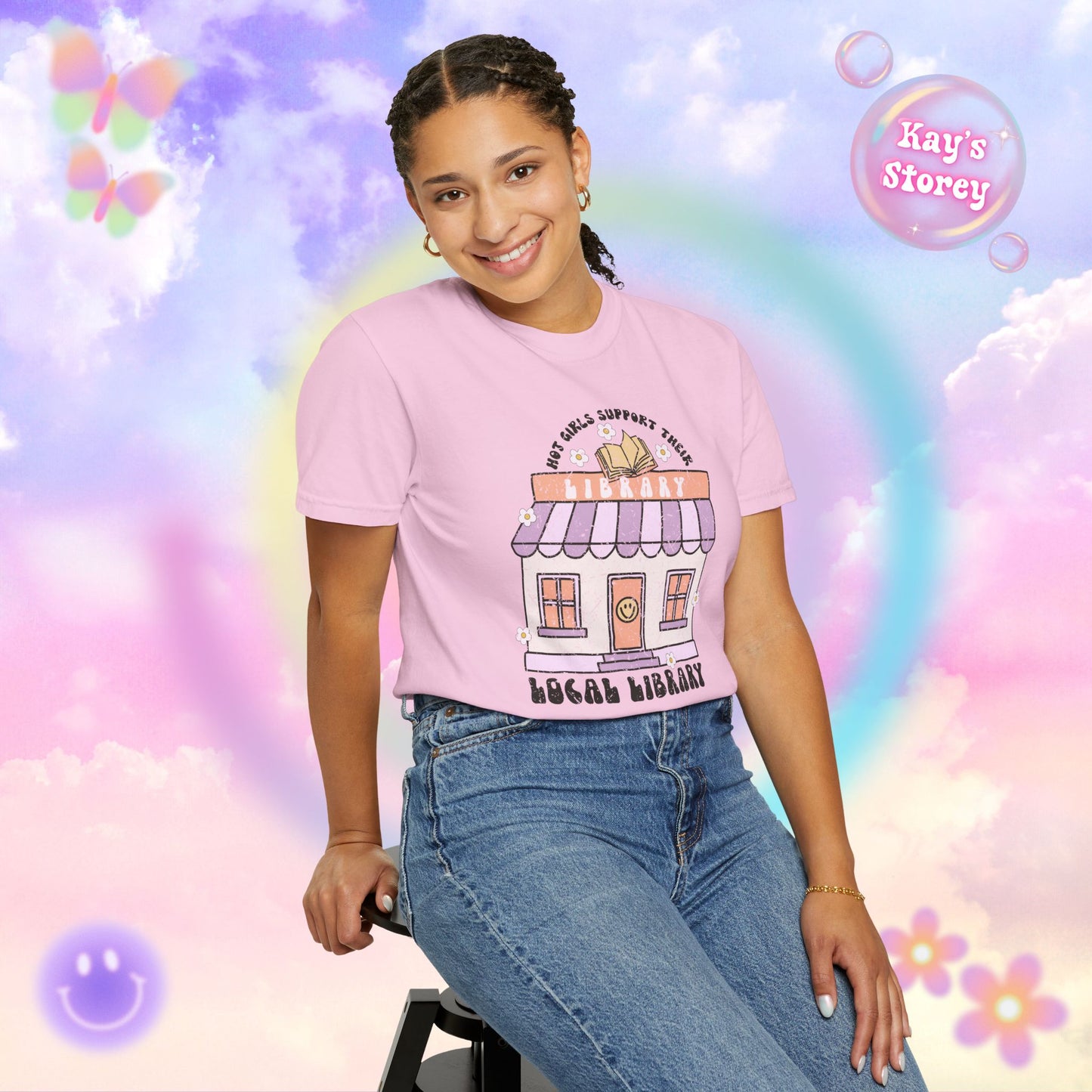 Hot Girls Support Their Local Library Comfort Colors T-Shirt