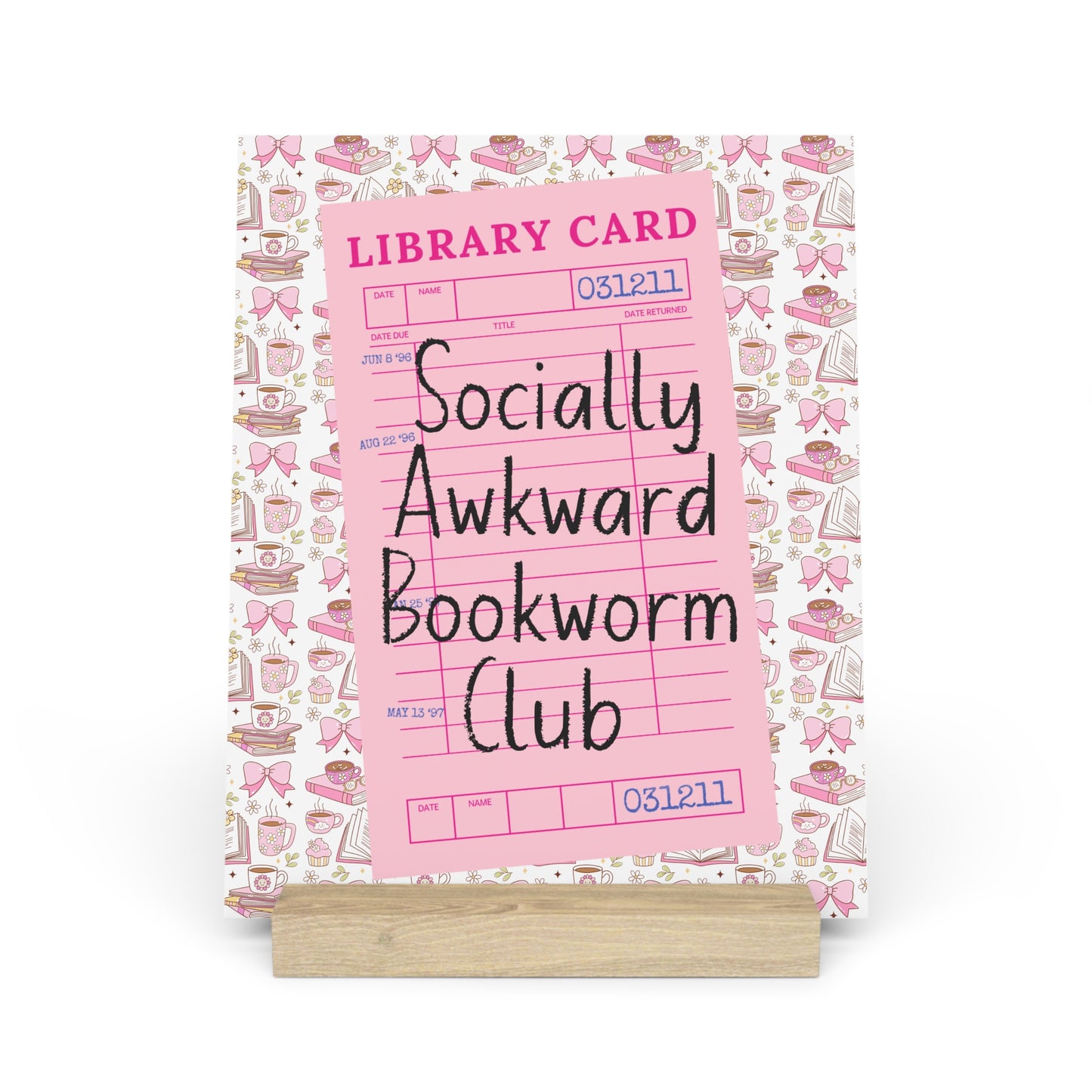 Socially Awkward Bookworm Club Bookshelf Decor with Stand