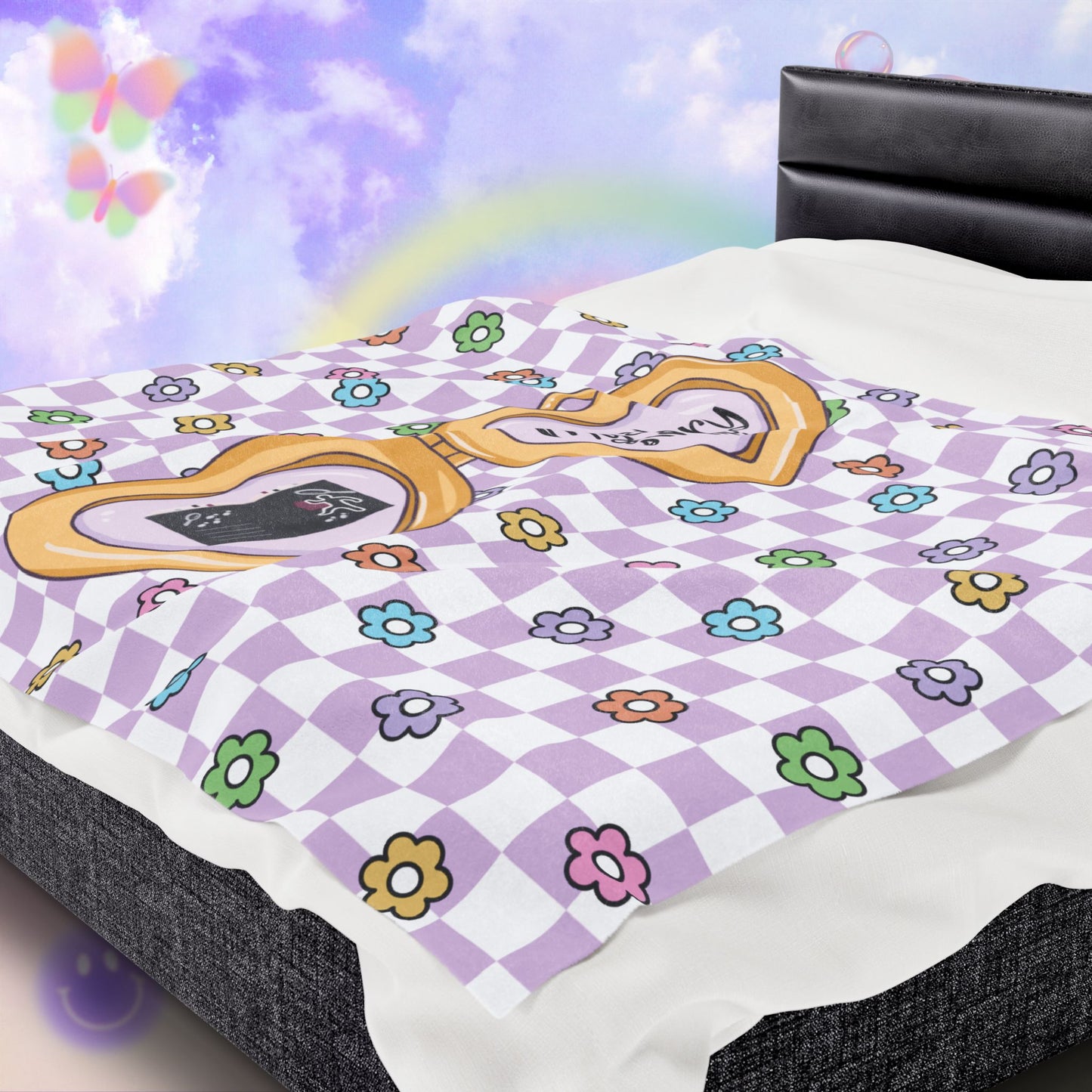 Purple Mystery Girlie Velveteen Plush Blanket
