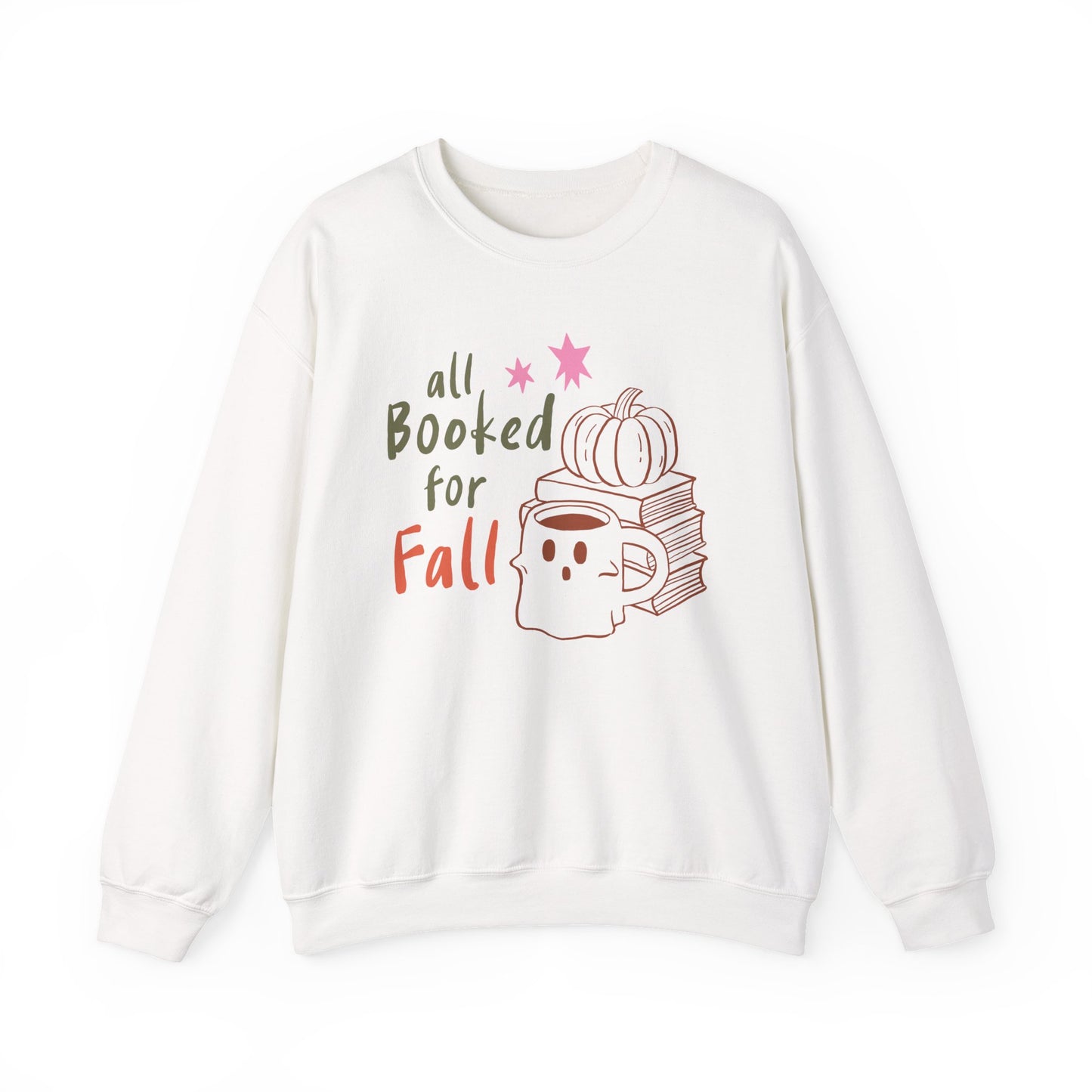 All Booked for Fall Sweatshirt, Long Sleeve Shirt for Spooky Season Bookish Gift,  Halloween Reading Apparel