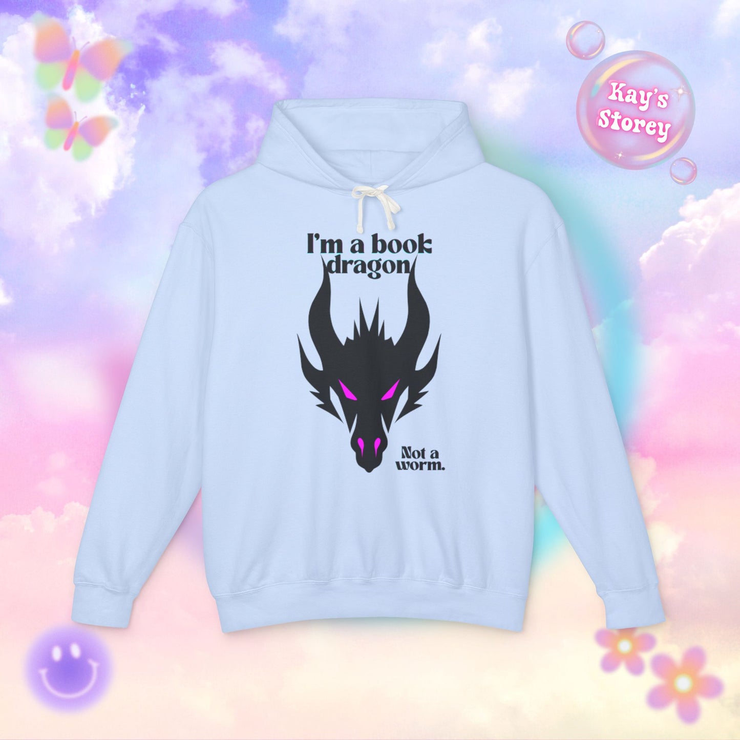 Pink Book Dragon Unisex Lightweight Hooded Sweatshirt