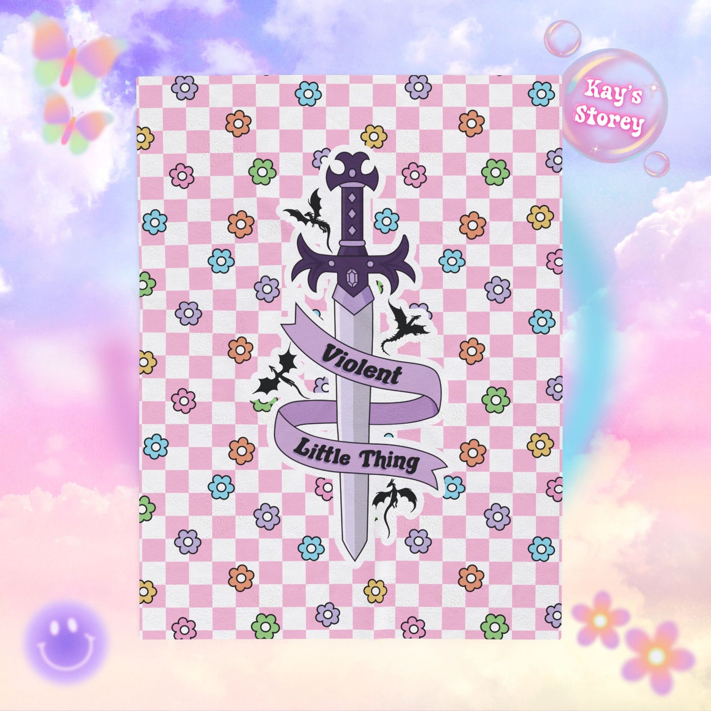 Pink Violent Little Thing Velveteen Plush Blanket