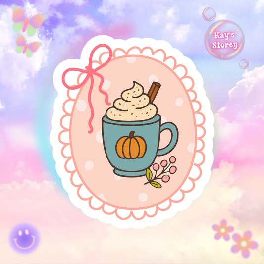 Pumpkin Spice Sticker, Fall Planner Stickers, Book Lover Gifts, Autumn Sticker, Cozy Accessories, Seasonal Sticker