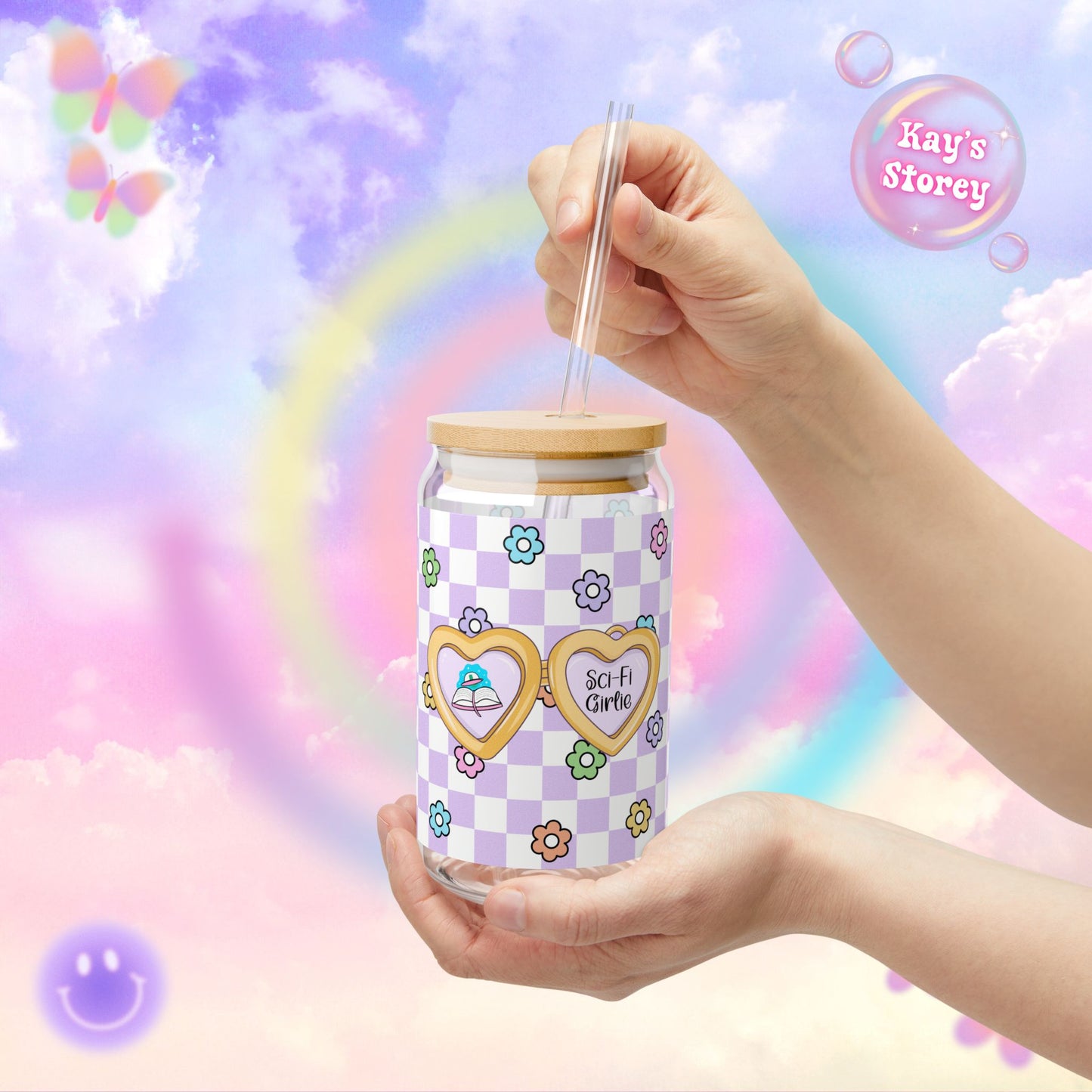 Purple Sci-Fi Girlie Sipper Glass, 16oz