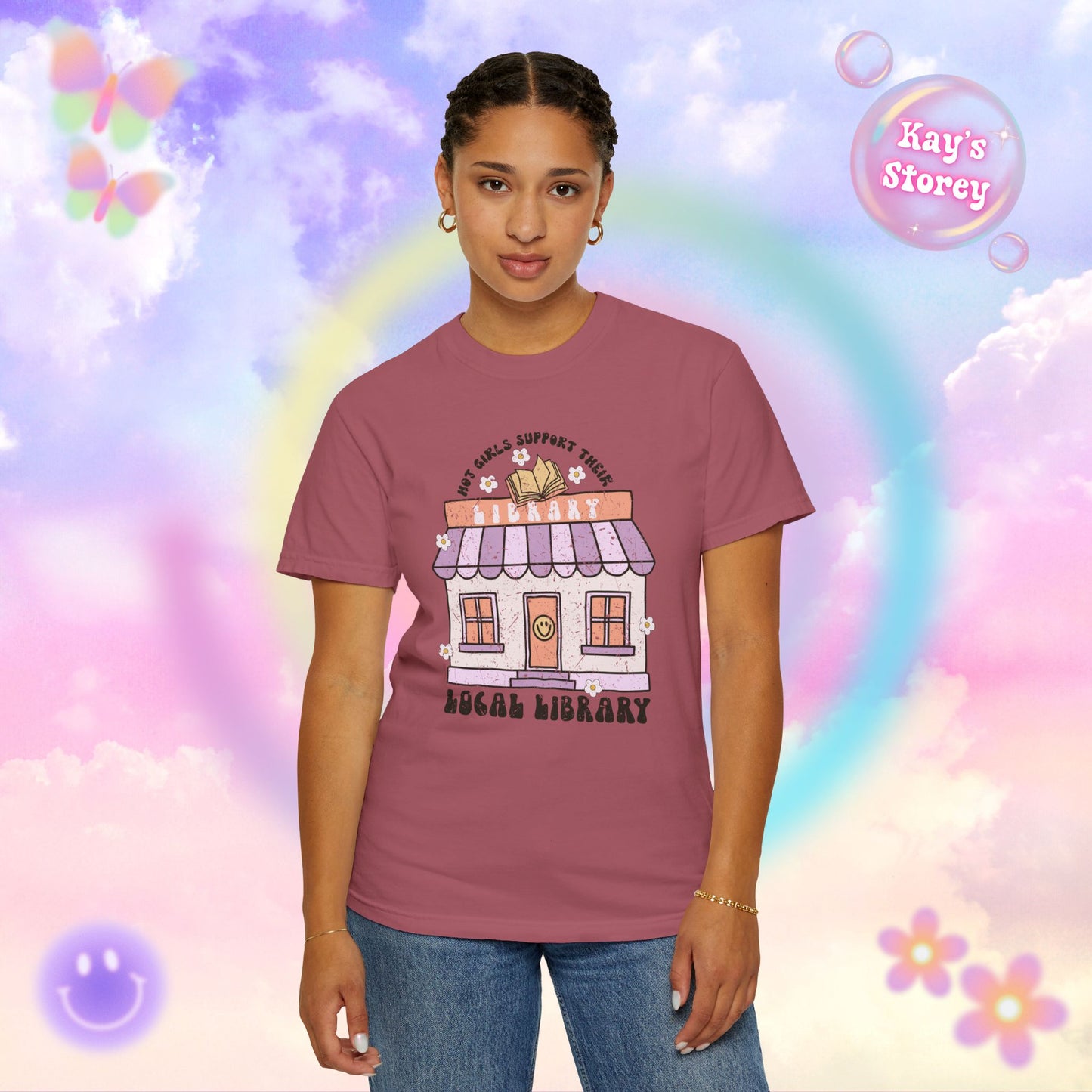 Hot Girls Support Their Local Library Comfort Colors T-Shirt