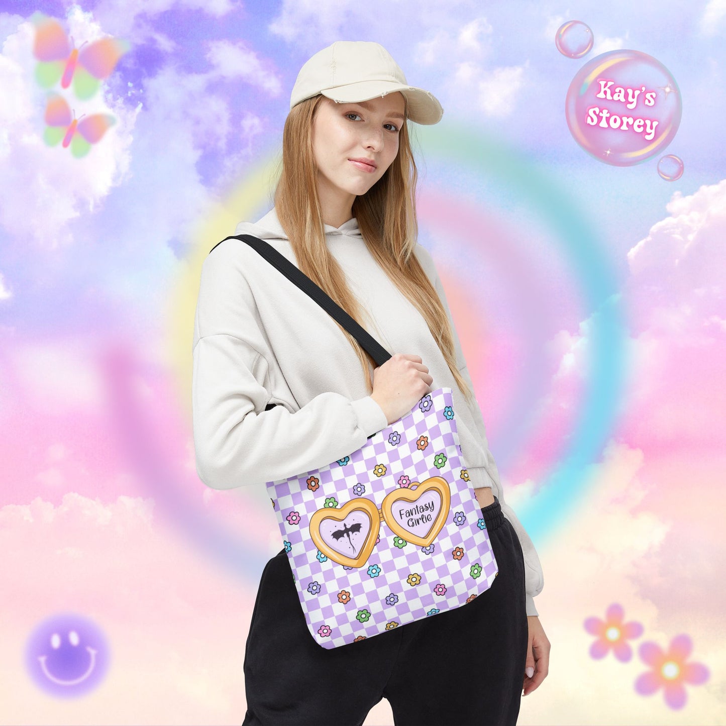 Purple Fantasy Girlie Tote Bag