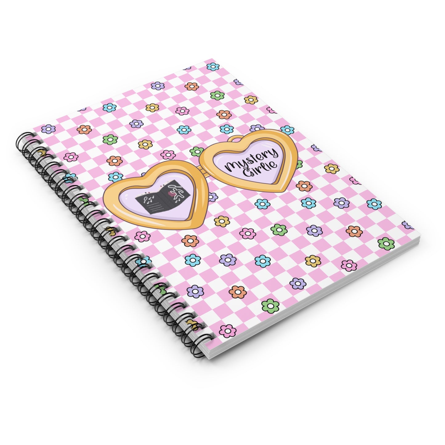 Pink Mystery Girlie Spiral Notebook - Ruled Line