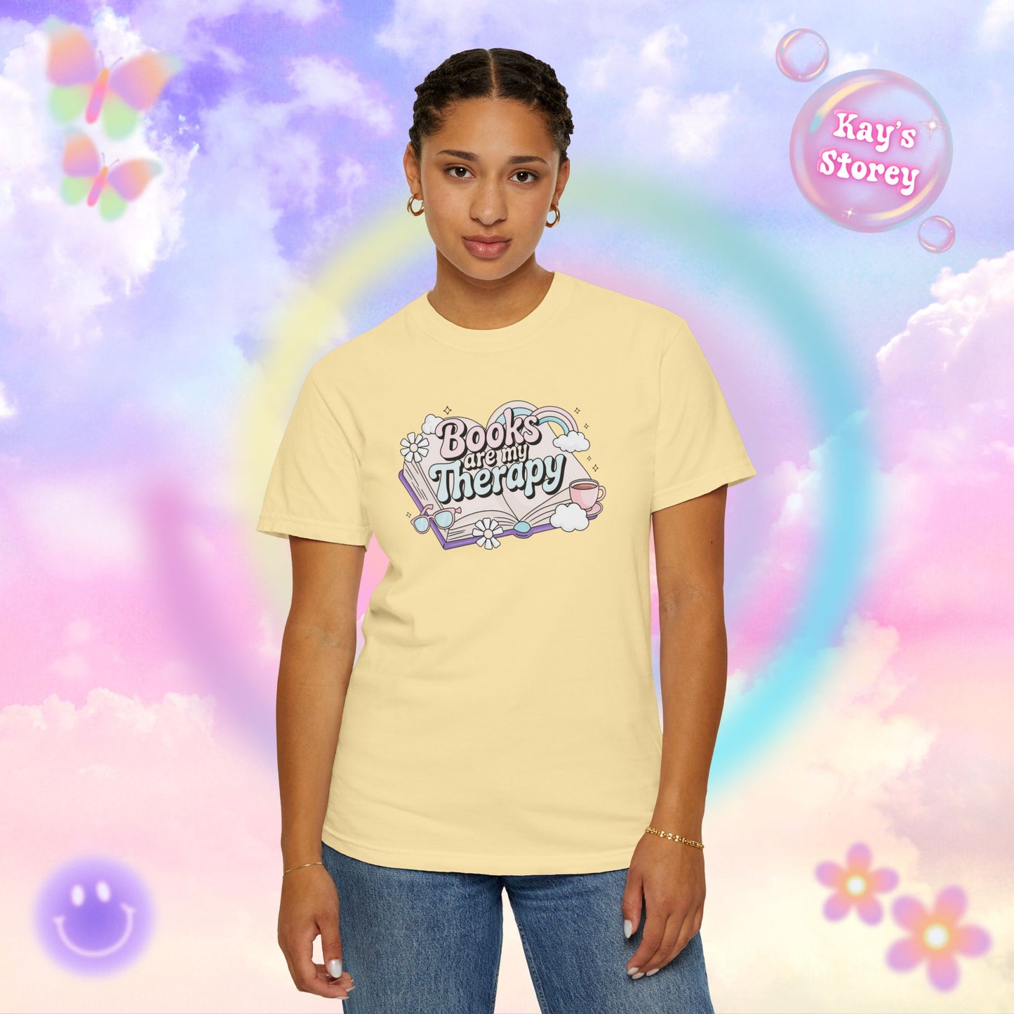 Books Are My Therapy Comfort Colors T-Shirt