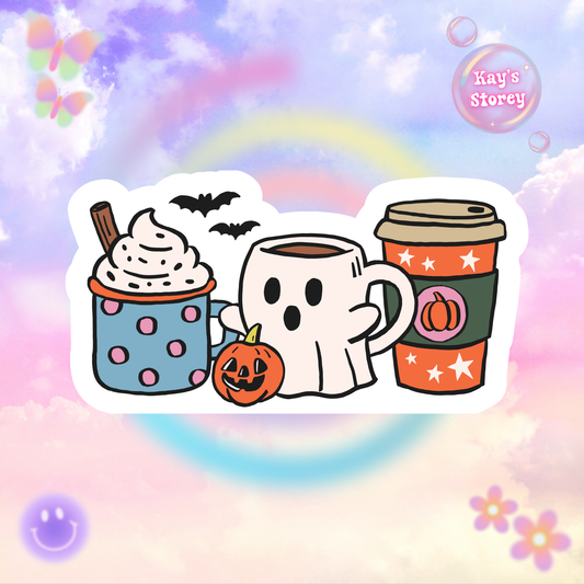 Cozy Drinks Sticker, Fall Planner Stickers, Book Lover Gifts, Autumn Sticker, Cozy Accessories, Seasonal Sticker