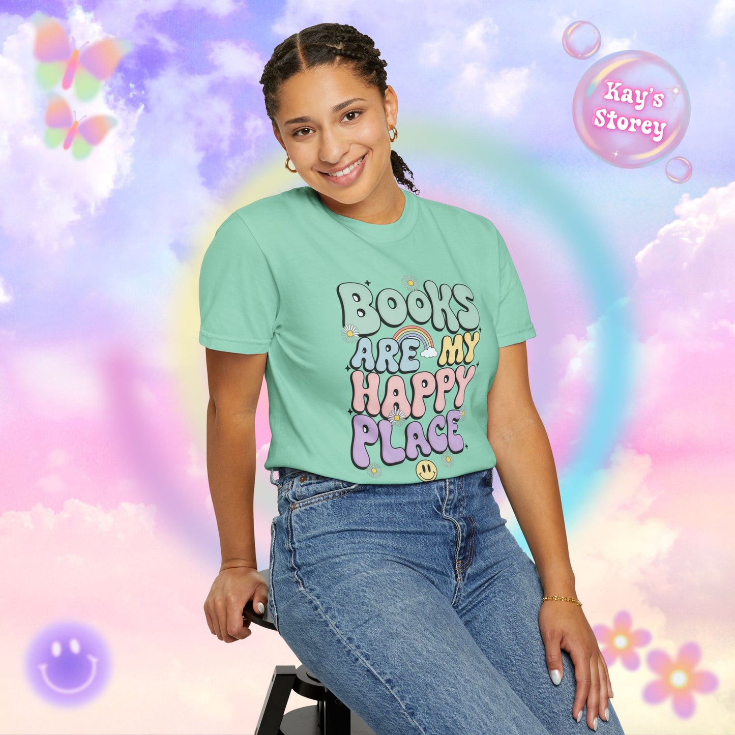 Books Are My Happy Place Comfort Colors T-Shirt