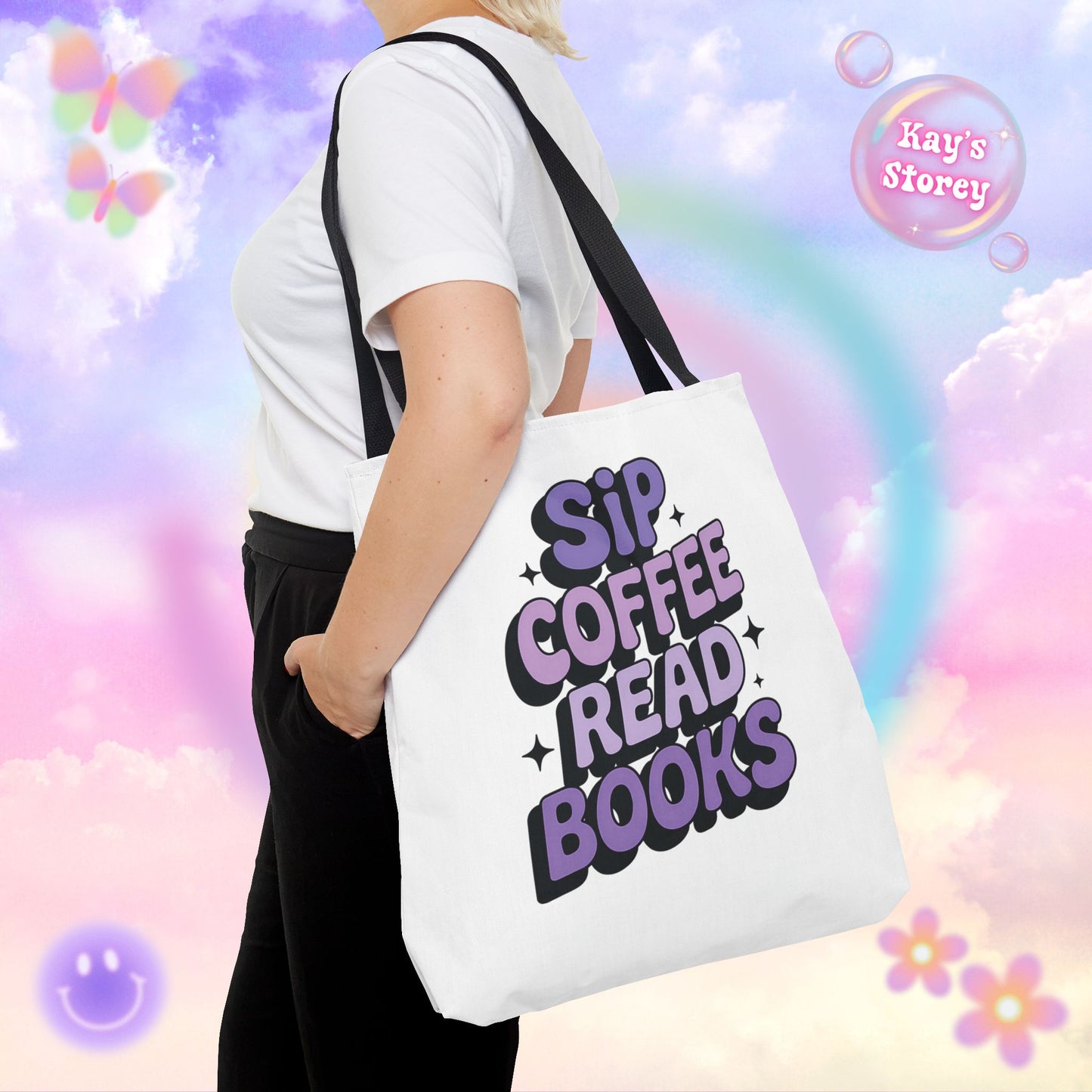 Sip Coffee Read Books Tote Bag