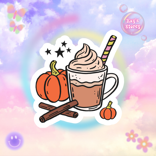 Pumpkin Spice Sticker, Fall Planner Stickers, Book Lover Gifts, Autumn Sticker, Cozy Accessories, Seasonal Sticker