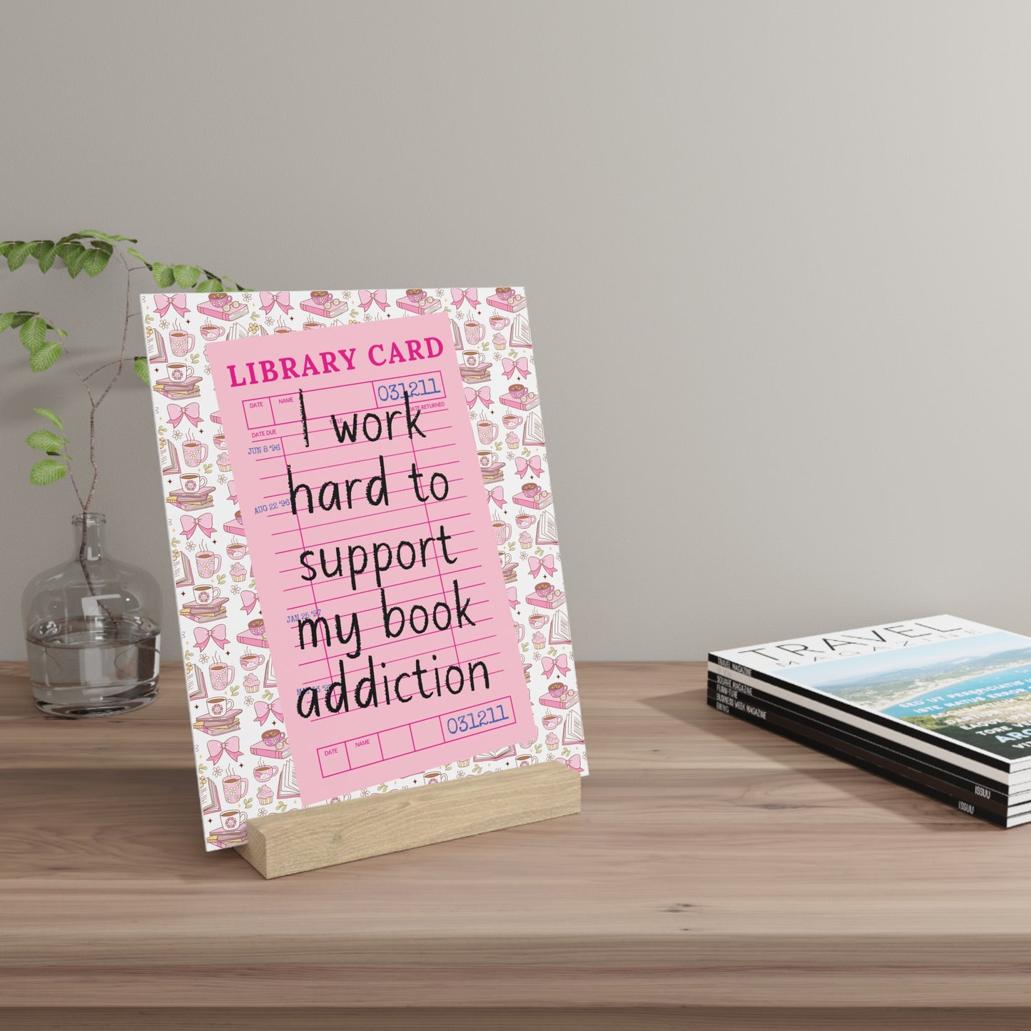Book Addiction Bookshelf Decor with Stand