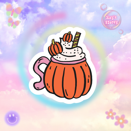 Pumpkin Cozy Drink Sticker, Fall Planner Stickers, Book Lover Gifts, Autumn Sticker, Cozy Accessories, Seasonal Sticker
