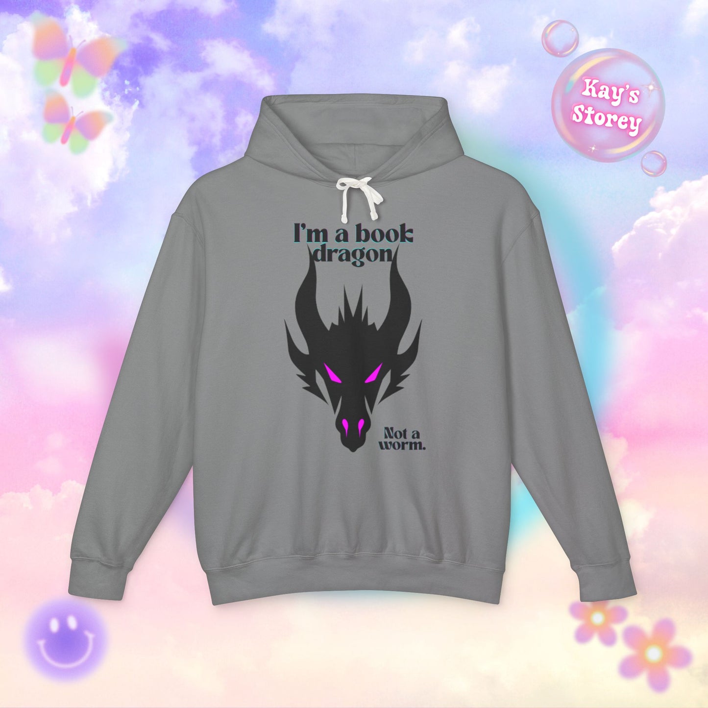 Pink Book Dragon Unisex Lightweight Hooded Sweatshirt