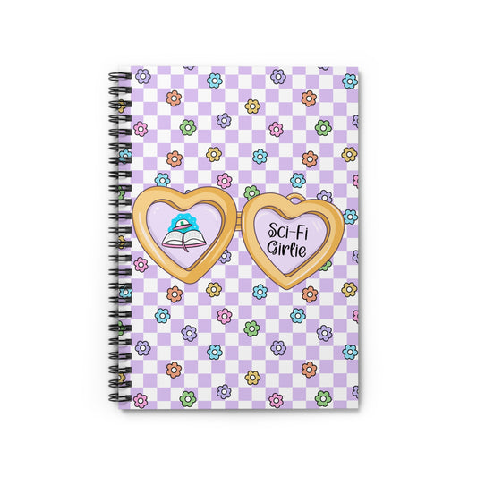 Purple Sci-Fi Girlie Spiral Notebook - Ruled Line