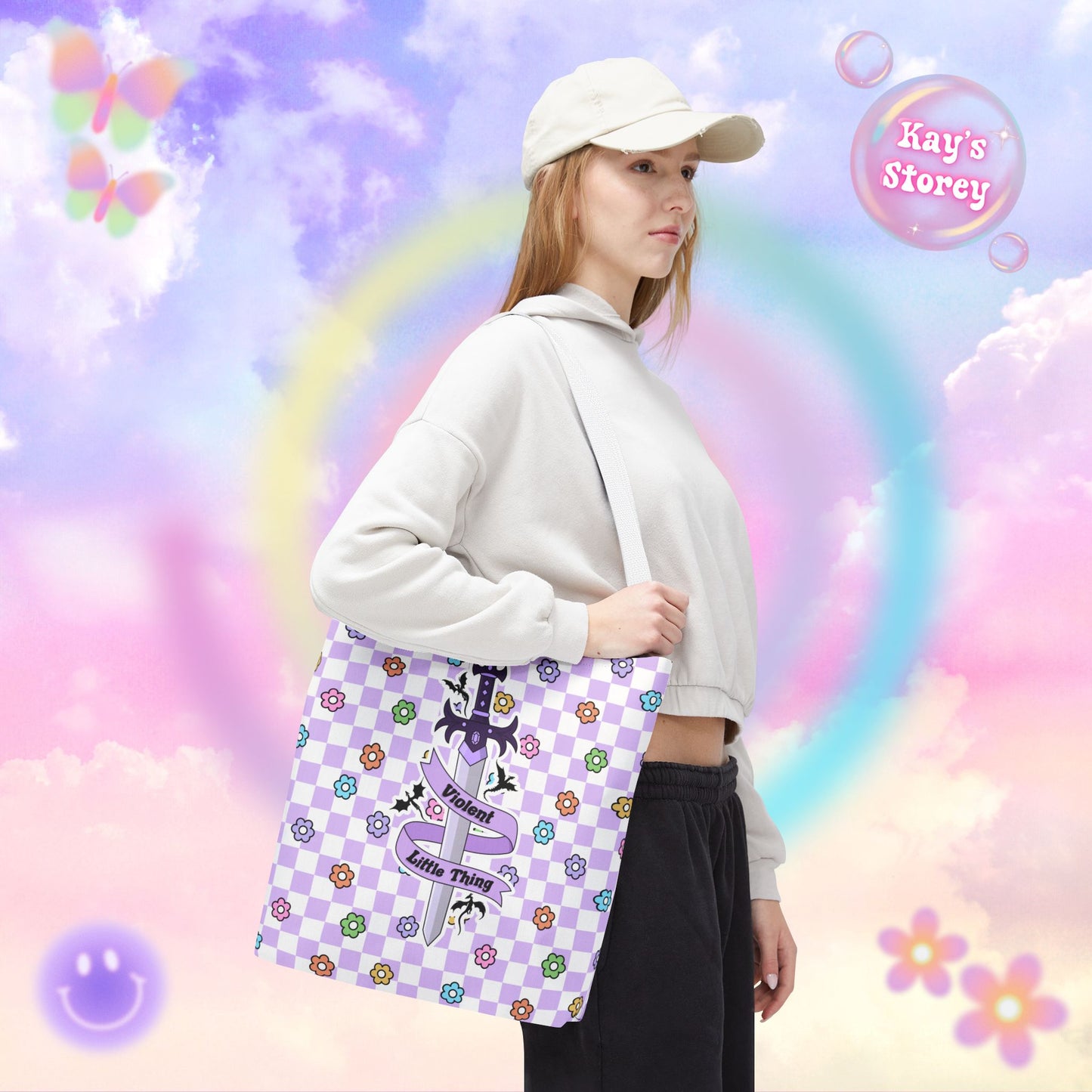 Purple Violent Little Thing Tote Bag