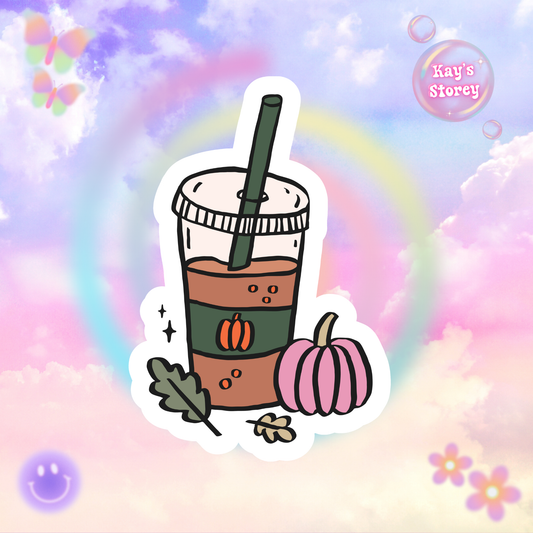 Pumpkin Spice Latte Sticker, Fall Planner Stickers, Book Lover Gifts, Autumn Sticker, Cozy Accessories, Seasonal Sticker