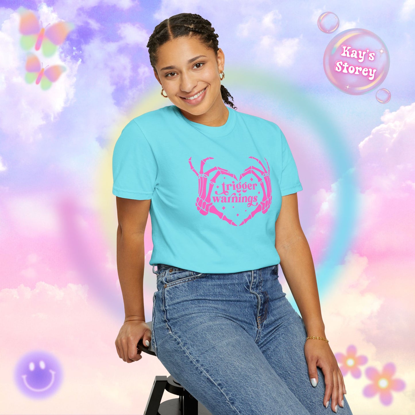Pink Trigger Warnings Comfort Colors T-Shirt