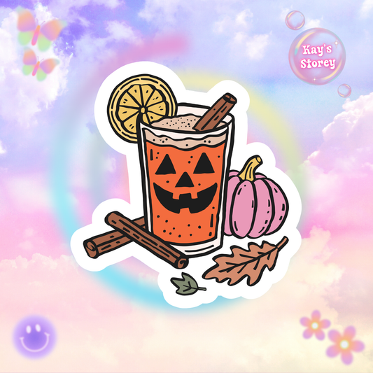 Pumpkin Cozy Drink Sticker, Fall Planner Stickers, Book Lover Gifts, Autumn Sticker, Cozy Accessories, Seasonal Sticker