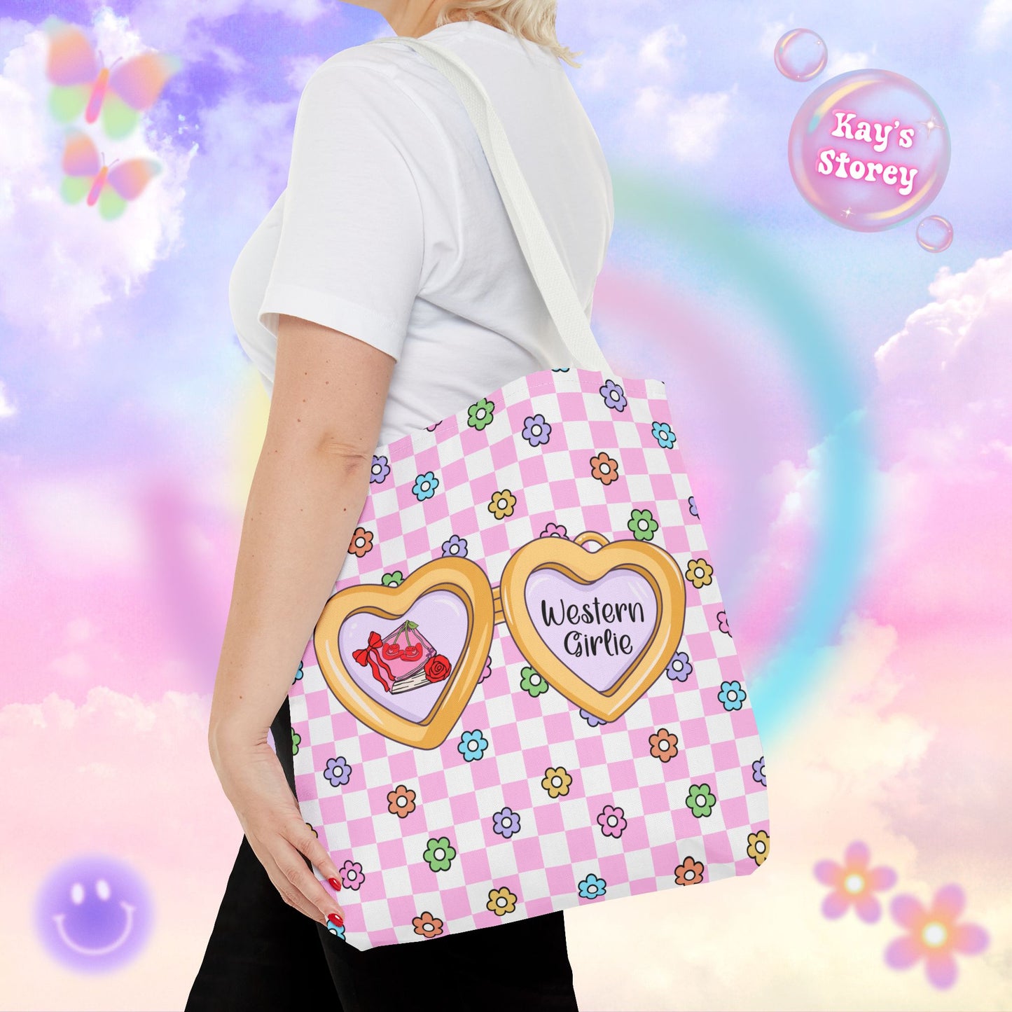 Pink Western Girlie Tote Bag