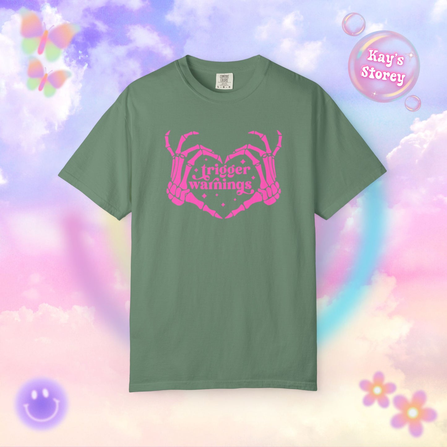 Pink Trigger Warnings Comfort Colors T-Shirt